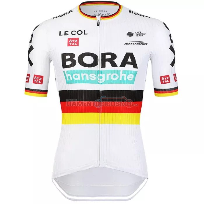 Abbigliamento Ciclismo Bora-Hansgrone Manica Corta 2022 Nero Rosso Giallo